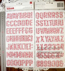 ELLA Wht Red/Pink HEARTS Chipboard 108 Alphabet & Numbers 30mmHigh&5-27mmWide L7