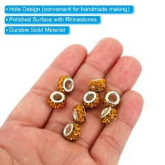 5mm Clay Spacer Beads, 100 Pcs Rhinestone European Polymer Bead, Gold