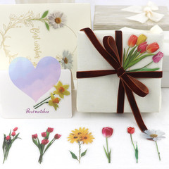 Flower Themed Resin Stickers Set (160 Pieces) – Vintage Floral Journaling & Scra