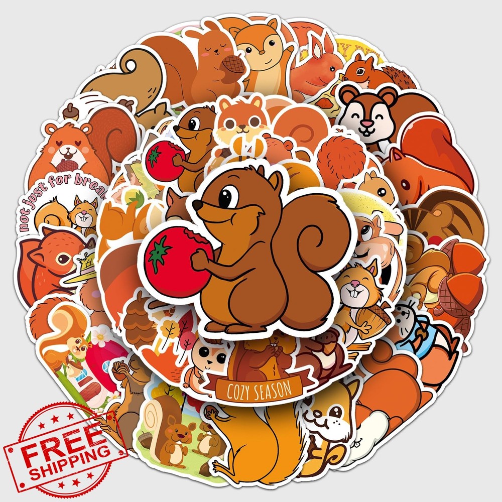 WOZOETT Squirrel Stickers Squirrel-7 Cute Waterproof