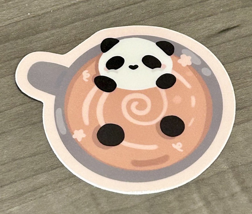 NEW PaperKumaCo Coffee Panda 🐼 Vinyl Sticker Paper Kuma Co