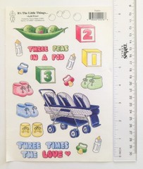 Baby Triplets Clear Flat Vintage Scrapbooking Stickers by It’s The Little Things