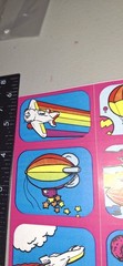 vintage Stickers Yellow Rainbows Airplanes Rockets Rare 1 Sheet Star Bright