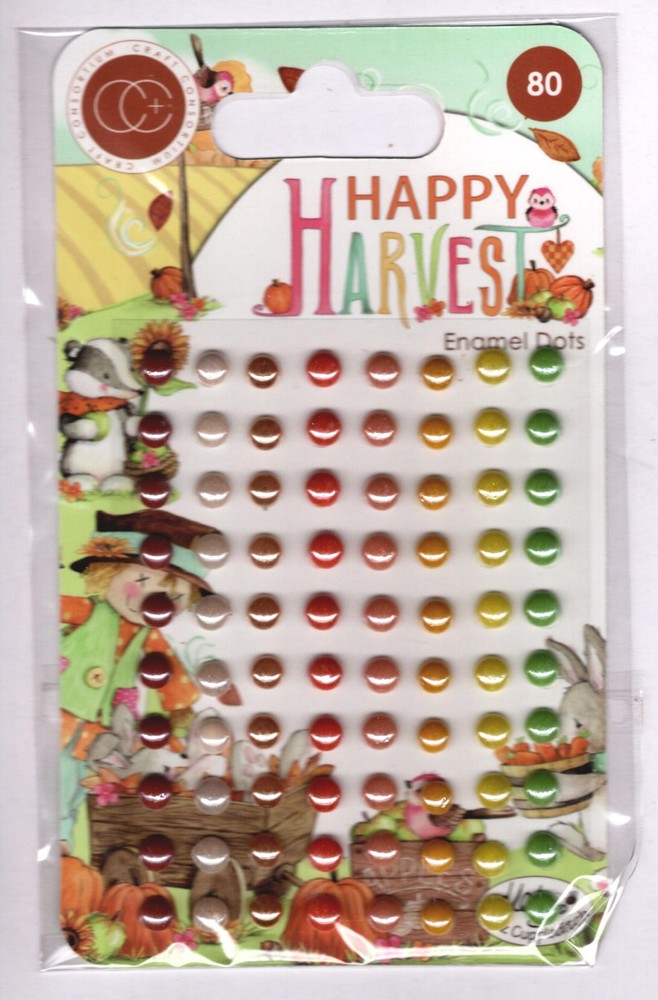 Craft Consortium HAPPY HARVEST ENAMEL DOTS (80PC) scrapbooking