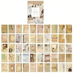 100/pk NOTES FROM THE PAST Vintage Notecards Pad 3.25″ x2.25″ Junk Art Journal