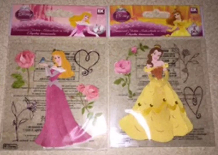 Lot Of 2 Aurora Sleeping Beauty & Beast, Belle Princess Disney Movies Stickers