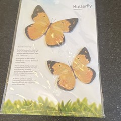 Butterfly 3D Dimensional Butterfly Stickers Orange & Black YJ4-001