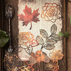 60PCS Industrial Vintage Sticker Set, Coated Paper Stickers with Rusty Gears, Ke