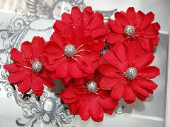 RAZZLES – PINK RED PURPLE – 2 x 3 Each Flowers PAPER 50-55mm MH ConB3