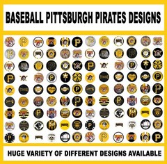 100 Precut BASEBALL PIRATES TEAM BOTTLE CAP CHARM TRAY IMAGES 1 inch DESIGNS