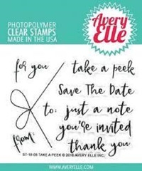 Avery Elle Clear Cling Stamps TAKE A PEEK Stamps