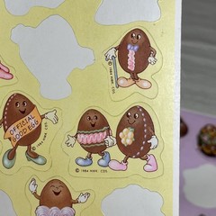 HTF Hallmark VTG Chocolate Eggs Sticker Sheet Scratch & Sniff 1984 80s Easter