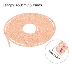 5 Yard 6mm Glitter Sequins Rope Sequins Rhinestone Cord Pink