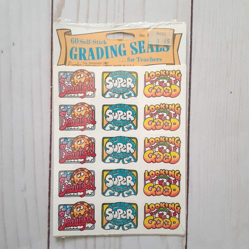 Vintage Eureka 60 Self-Stick Grading Seals with Beautiful Super Looking Good