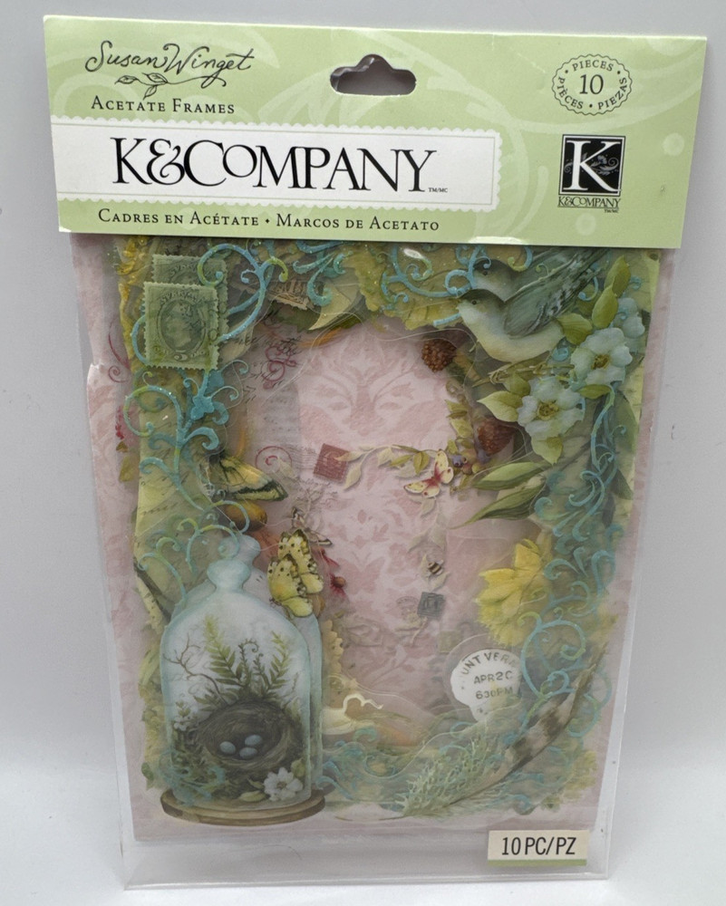 K&Company Susan Winget Acetate Frames Flowers Butterflies Scrapbook