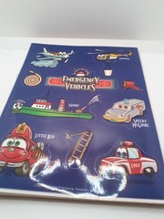 Emergency Vehicles Stickers lot of 5 sheets, Fire truck, helicopter, airplane