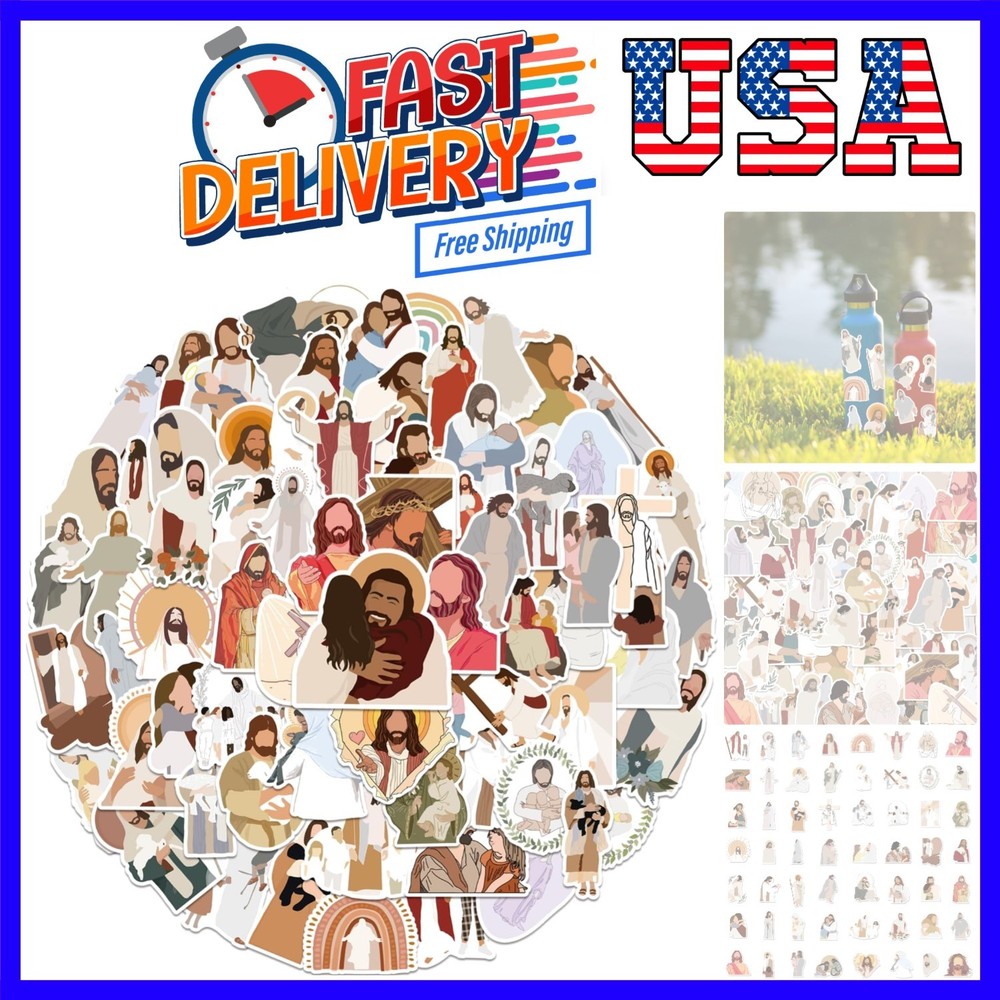 100 Pcs Jesus Stickers Aesthetic Christian Stickers, Religious Cross Faith Wa…