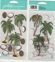 Jolee’s Boutique 3-D stickers COCONUT PALMS Tropical Theme 86216 Fast FREE Ship!