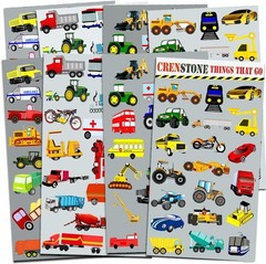 160+ Cars & Trucks Stickers for Toddlers, Vehicle Sticker Pack Party Supplies