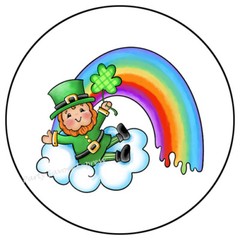 LEPRECHAUN RAINBOW ST PATRICKS DAY ENVELOPE SEALS LABELS STICKERS PARTY FAVORS