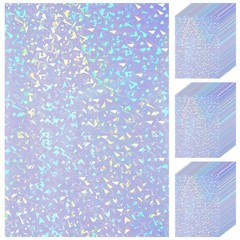 60 Sheets Holographic Laminate Sheets Clear Glitter A4 Size Vinyl Sticker Paper