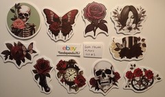 Goth Flowers + More -Stickers -10 PCs – 5 styles available! See Description