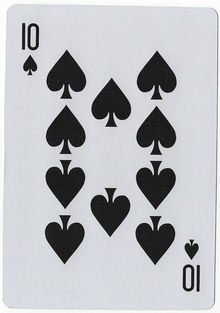 Jumbo Giant Playing Card 10 Ten of Spades Junk Smash Journal Scrapbook Crafts