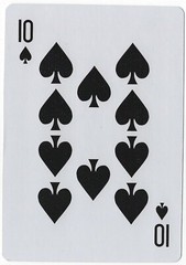 Jumbo Giant Playing Card 10 Ten of Spades Junk Smash Journal Scrapbook Crafts