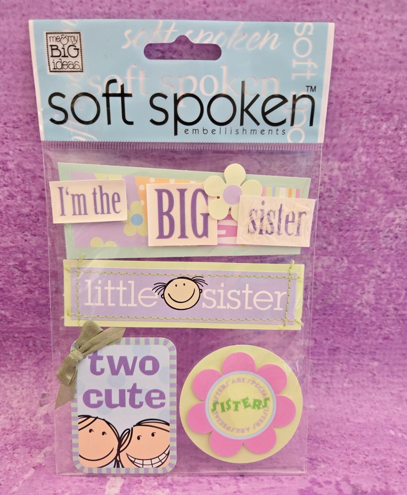 A Kid’s Sister Scrapbooking Soft Spoken Embellishments Big Little Sisters Cute