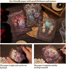 80 Sheets Gothic Scrapbook Paper for Scrapbook Kit, Vintage Ephemera for Junk Jo