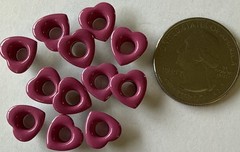 MEDIUM ROSE PINK HEART￼ EYELET(12pcs)3/16” Card Making•Scrapbooking