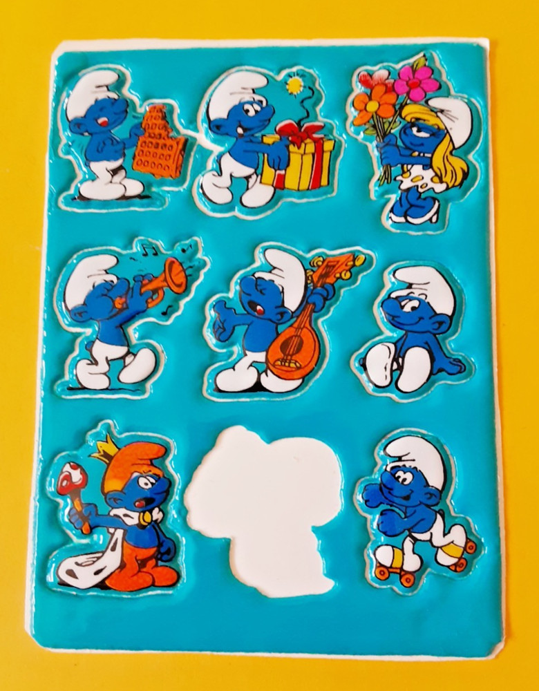 vintage 80’s Smurfs puffy sticker sheet *partial*