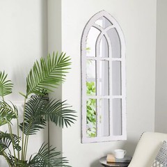 Rustic Long Arched Window Mirrors for Wall Decor 14 X 36 inch, Hanging Distre…