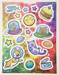 Cosmic Cats / Sticker sheet