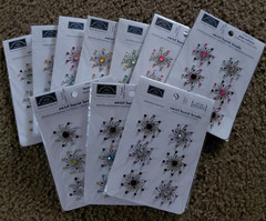 Crafts Karen Foster Sparklers Swirl Burst Brads Bling Gems Lot 10 Packs No Dups
