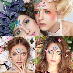 16Pcs Face Gems Stickers with Women Girls Diamond Forehead Sticker Rhinestone…