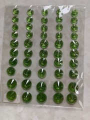 3D ADHESIVE GEMSTONES LIME GREEN MULTI-SIZES ROUND GEMS 50 PCS
