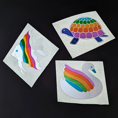 Vintage Hambly Mylar Sticker Lot Rainbow Colors Animals Insects Star Cloud Kite