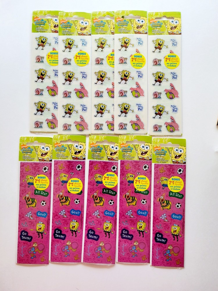 Vtg Sandylion Stickers LOT Spongebob Squarepants NIP soccer pal Patrick Gary