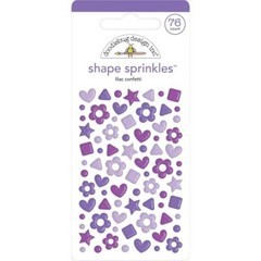 Crafts Doodlebug Sprinkles Confetti Shapes Stars Flowers Hearts Dots Lilac