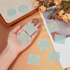 9Pcs 1.6Ã—1.6 inch Sacred Geometry Metal Energy Stickers Flower of Life Orgon…