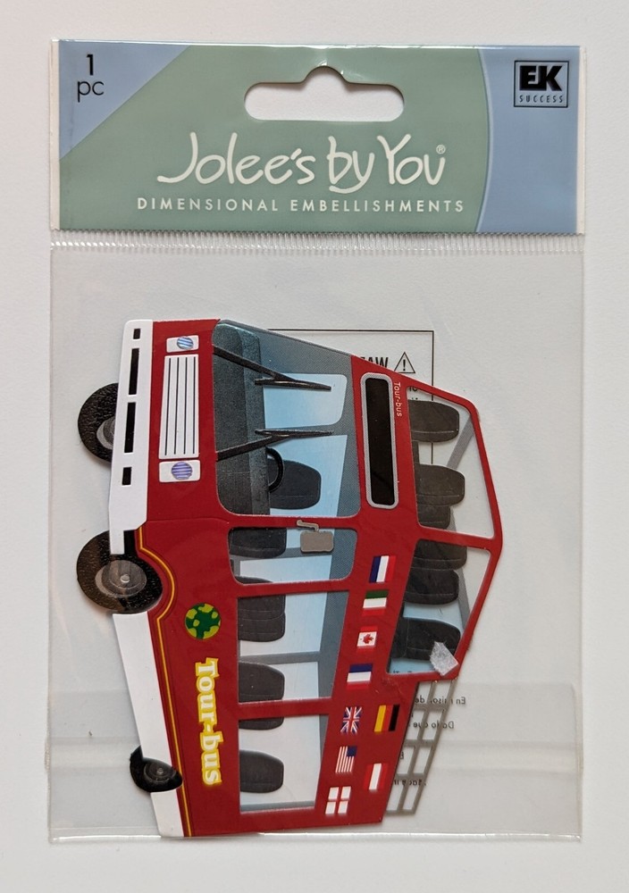 RARE Jolee’s Double Decker Tour Bus Travel Vacation Scrapbooking Embellishment