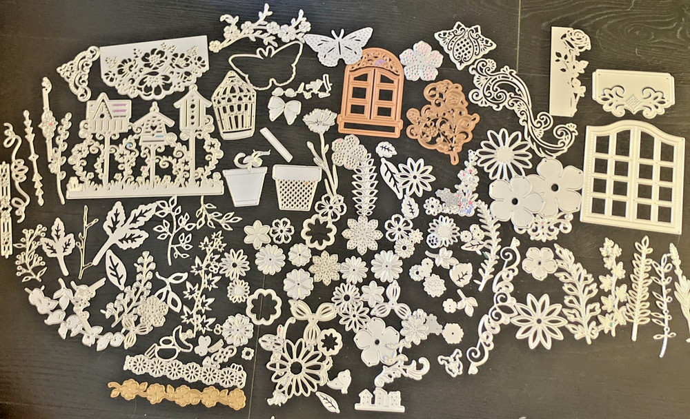 LRG Lot Metal Die Cuts Crafts Card Making Scrapbook Flowers Garden Vines