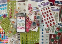 YOU CHOOSE – GEM CRYSTAL BEADS PEARL 3D STICKERS – BEAUTIFUL & RARE