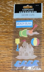 KeepSake Essentials Vacation Beach Bum Sandcastle Ocean Waves Scrapbook Stickers
