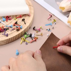 120Pcs Brads Paper Fasteners, 8×4.5 mm Metal Round Head Split Pins,Nickel Color