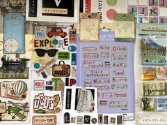 LARGE LOT OF 210 PCS TRAVEL EUROPE PARIS ROME CRUISES SCRAPBOOK PAPERS STICKERS