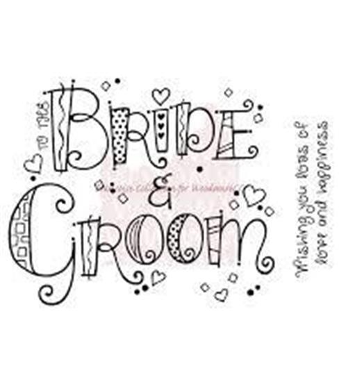 Woodware Craft Clear Stamp BRIDE AND GROOM Scrapbooking