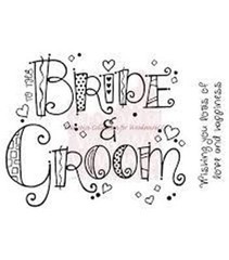 Woodware Craft Clear Stamp BRIDE AND GROOM Scrapbooking