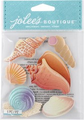 Jolee’s Boutique Dimensional Stickers ~ Seashells 6 Pc